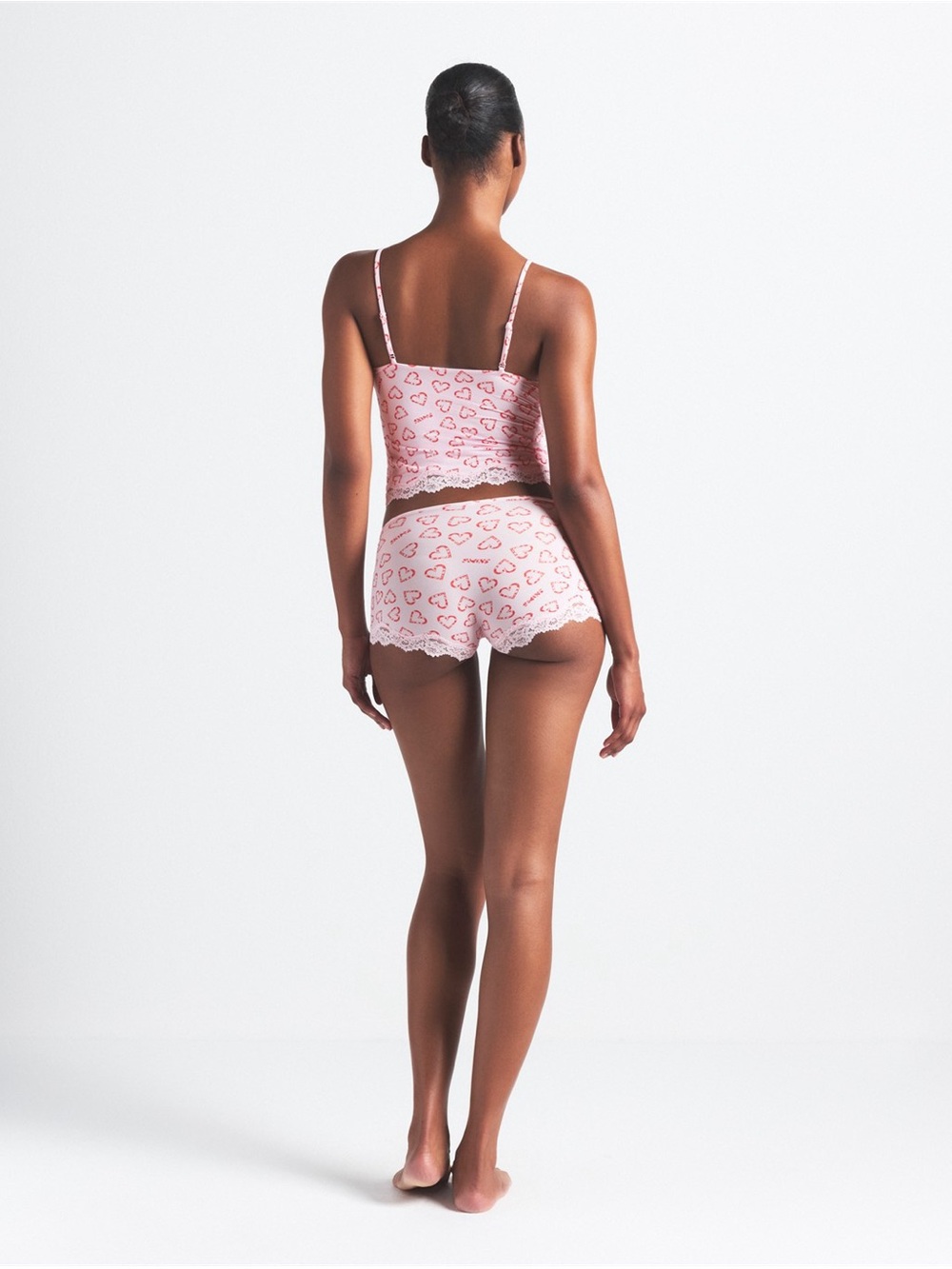 NWT SKIMS fits everybody lace cami and boyshort •CB candy heart print •small - Picture 2 of 9